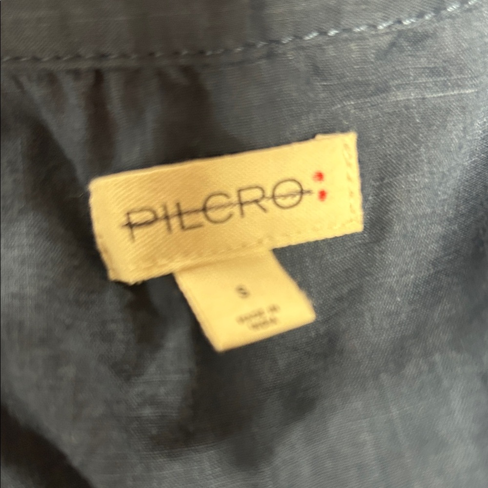NWOT Pilcro Blue and White and khaki and whitePlaid Ruffle Blouse - Picture 7 of 10